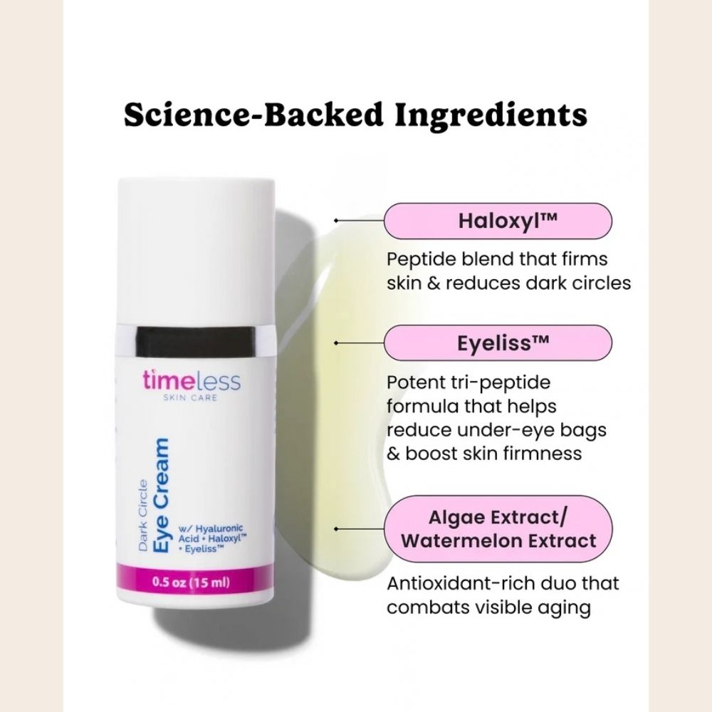 Timeless Skin Care Dark Circle Eye Cream with Peptide Complex