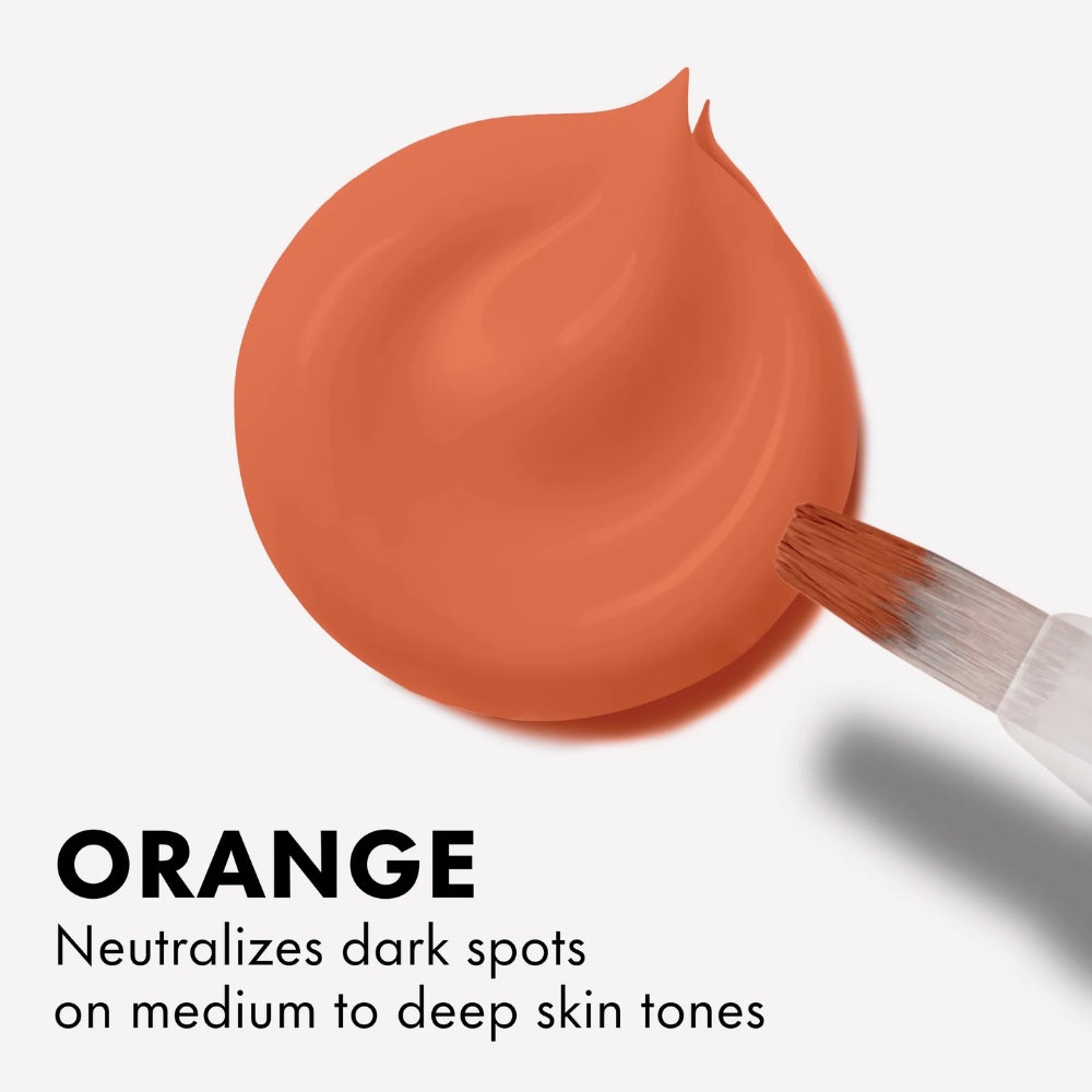 L.A. Girl HD Pro Conceal Orange Corrector swatch graphic showing the orange shade designed to neutralise dark spots on medium to deep skin tones.